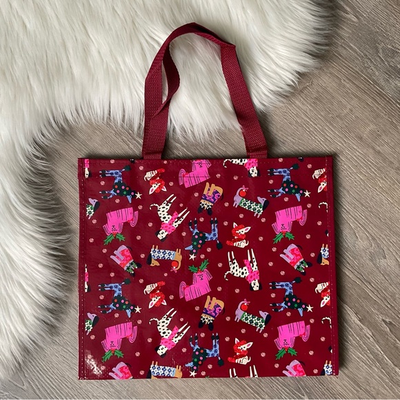 🐾 VERA BRADLEY Holiday Hound Dogs Reusable Tote Bag - Picture 2 of 4